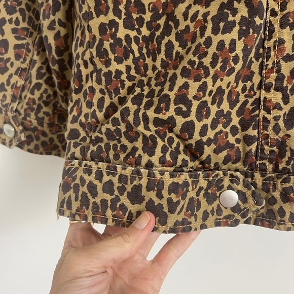 Marissa Webb Ellery Khaki Leopard Print Cotton Canvas Quilted Utility Jacket - Picture 9 of 16